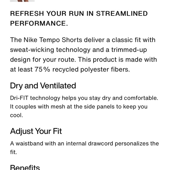 Nike tempo running shorts - Picture 3 of 3